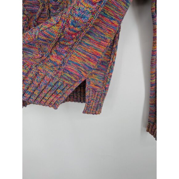 Gap Chunky Knit Sweater Women Size S Tall Pullover Fisherman Rainbow Y2K Cottage - Picture 6 of 8